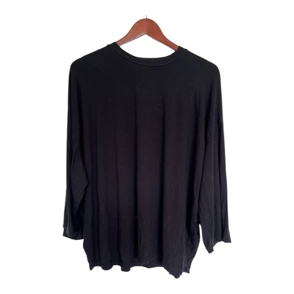Womance oversized Black 3/4 Sleeve Top size large